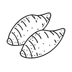 baked sweet potatoes icon, baked sweet potatoes line art - simple line art of baked sweet potatoes, perfect for baked sweet potatoes logos and icons
