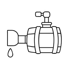 barrel tap icon, barrel tap line art - simple line art of barrel tap, perfect for barrel tap logos and icons