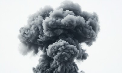  Gray and black smoke rising up