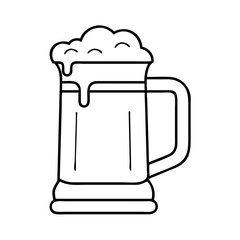 beer stein icon, beer stein line art - simple line art of beer stein, perfect for beer stein logos and icons