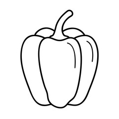 bell pepper icon, bell pepper line art - simple line art of bell pepper, perfect for bell pepper logos and icons