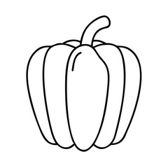 bell pepper icon, bell pepper line art - simple line art of bell pepper, perfect for bell pepper logos and icons