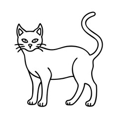 black cat icon, black cat line art - simple line art of black cat, perfect for black cat logos and icons