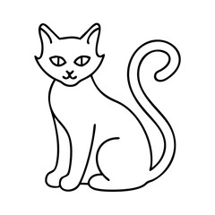 black cat icon, black cat line art - simple line art of black cat, perfect for black cat logos and icons