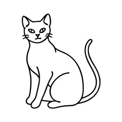 black cat icon, black cat line art - simple line art of black cat, perfect for black cat logos and icons