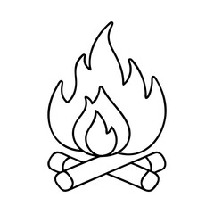 bonfire icon, bonfire line art - simple line art of bonfire, perfect for bonfire logos and icons