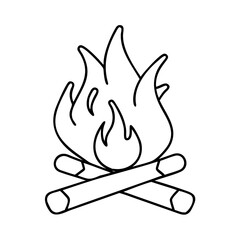 bonfire icon, bonfire line art - simple line art of bonfire, perfect for bonfire logos and icons