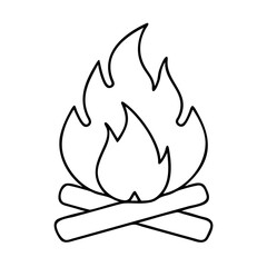 bonfire flames icon, bonfire flames line art - simple line art of bonfire flames, perfect for bonfire flames logos and icons