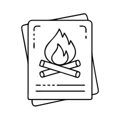 bonfire invitation card icon, bonfire invitation card line art - simple line art of bonfire invitation card, perfect for bonfire invitation card logos and icons
