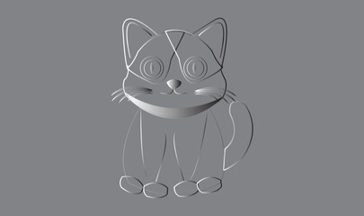 Cat emoji icon vector image.