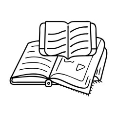 book and blanket icon, book and blanket line art - simple line art of book and blanket, perfect for book and blanket logos and icons