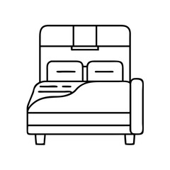 book in bed icon, book in bed line art - simple line art of book in bed, perfect for book in bed logos and icons