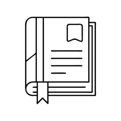 book journal icon, book journal line art - simple line art of book journal, perfect for book journal logos and icons