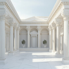 Obraz premium Classical Roman estate in 3D view
