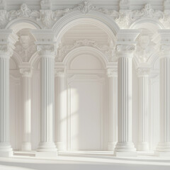 Naklejka premium Classical Roman estate in 3D view