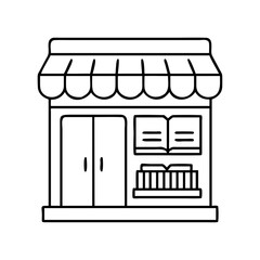 bookstore icon, bookstore line art - simple line art of bookstore, perfect for bookstore logos and icons
