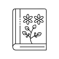 book with floral pattern icon, book with floral pattern line art - simple line art of book with floral pattern, perfect for book with floral pattern logos and icons