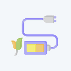 Icon Battery Charger. related to Save the World symbol. flat style. editable