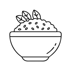 bowl of grains icon, bowl of grains line art - simple line art of bowl of grains, perfect for bowl of grains logos and icons