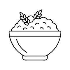 bowl of grains icon, bowl of grains line art - simple line art of bowl of grains, perfect for bowl of grains logos and icons