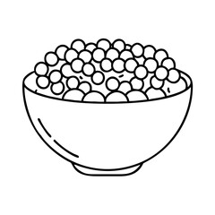 bowl of lentils icon, bowl of lentils line art - simple line art of bowl of lentils, perfect for bowl of lentils logos and icons