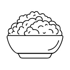 bowl of stuffing icon, bowl of stuffing line art - simple line art of bowl of stuffing, perfect for bowl of stuffing logos and icons
