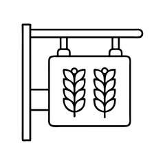 brewery sign icon, brewery sign line art - simple line art of brewery sign, perfect for brewery sign logos and icons