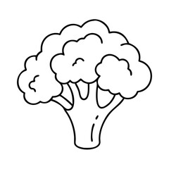 broccoli icon, broccoli line art - simple line art of broccoli, perfect for broccoli logos and icons