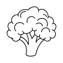 broccoli icon, broccoli line art - simple line art of broccoli, perfect for broccoli logos and icons