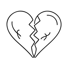 broken heart for love poems icon, broken heart for love poems line art - simple line art of broken heart for love poems, perfect for broken heart for love poems logos and icons