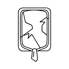 broken mirror icon, broken mirror line art - simple line art of broken mirror, perfect for broken mirror logos and icons