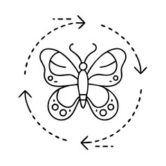 butterfly symbol of transformation icon, butterfly symbol of transformation vector