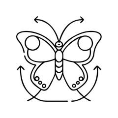butterfly symbol of transformation icon, butterfly symbol of transformation vector