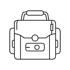 camera bag icon, camera bag line art - simple line art of camera bag, perfect for camera bag logos and icons
