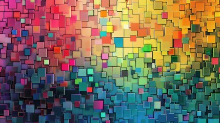 Fototapeta premium Pixelated digital art in neon colors stock photo --ar 16:9 --raw --v 6 Job ID: f06ce0ff-b69c-4945-8533-39be280178ed