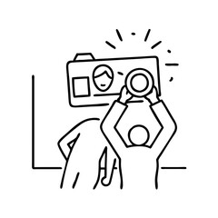 candid shot icon, candid shot line art - simple line art of candid shot, perfect for candid shot logos and icons