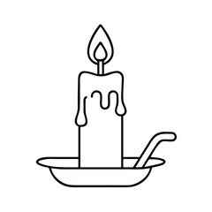 candle in a holder icon, candle in a holder line art - simple line art of candle in a holder, perfect for candle in a holder logos and icons