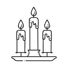 candlelight icon, candlelight line art - simple line art of candlelight, perfect for candlelight logos and icons