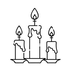 candlelight icon, candlelight line art - simple line art of candlelight, perfect for candlelight logos and icons