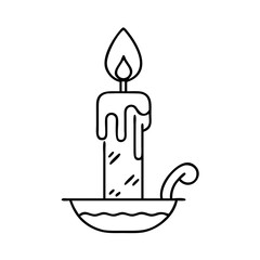candlelight icon, candlelight line art - simple line art of candlelight, perfect for candlelight logos and icons