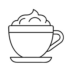 cappuccino cup icon, cappuccino cup line art - simple line art of cappuccino cup, perfect for cappuccino cup logos and icons
