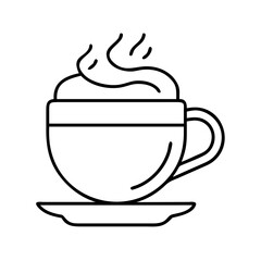 cappuccino cup icon, cappuccino cup line art - simple line art of cappuccino cup, perfect for cappuccino cup logos and icons