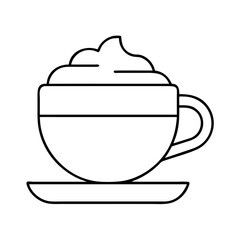 cappuccino cup icon, cappuccino cup line art - simple line art of cappuccino cup, perfect for cappuccino cup logos and icons
