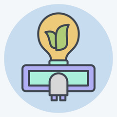 Icon Solar Energy. related to Save the World symbol. color mate style. editable