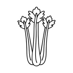 celery stalks icon, celery stalks line art - simple line art of celery stalks, perfect for celery stalks logos and icons