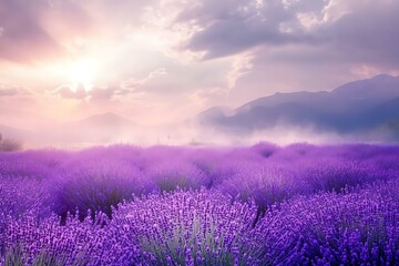 79. lavender field in bloom under cloudy sky