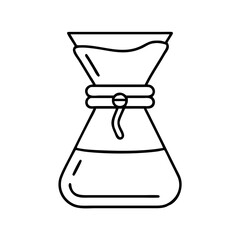 chemex icon, chemex line art - simple line art of chemex, perfect for chemex logos and icons
