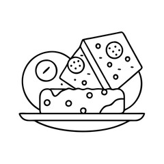 cheese platter icon, cheese platter line art - simple line art of cheese platter, perfect for cheese platter logos and icons