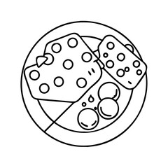 cheese platter icon, cheese platter line art - simple line art of cheese platter, perfect for cheese platter logos and icons