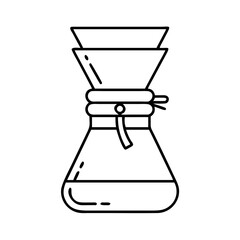 chemex icon, chemex line art - simple line art of chemex, perfect for chemex logos and icons